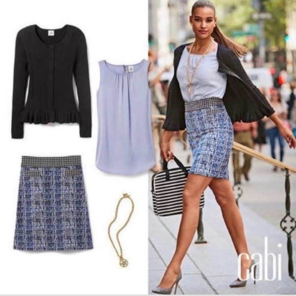 CABI Women's Black Ruffle Party Cardi Sweater Cardigan style #5287 Size Small. - Picture 2 of 10